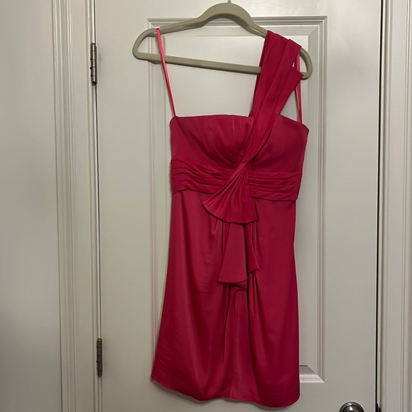 BCBG Max Azria Palais One Shoulder Dress - Begonia /Pink - Size 4 - Picture 5 of 16